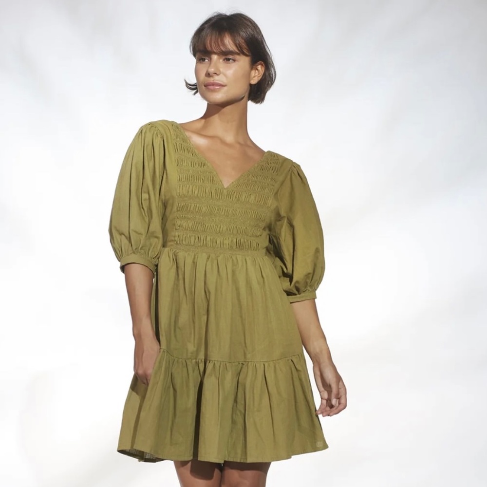 Puff Sleeve Mini Dress